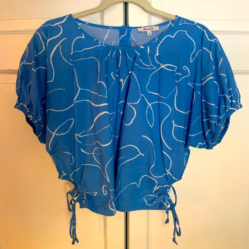 Madewell cropped blue top